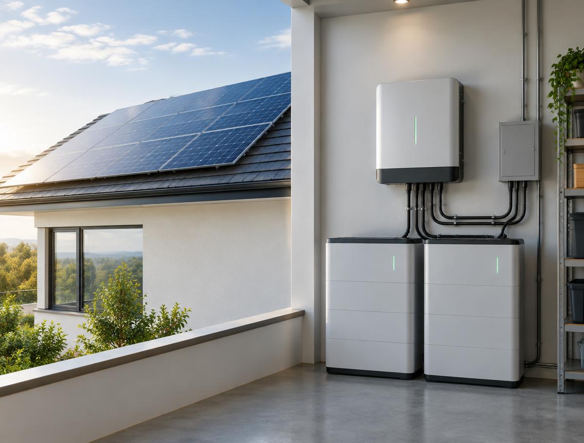 Solar panels and residential battery inverter system